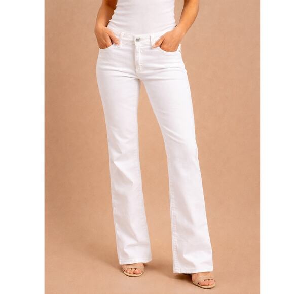 7 For All Mankind Women’s Size 28 Kimmie Bootcut White Jeans Made in USA - Picture 6 of 10